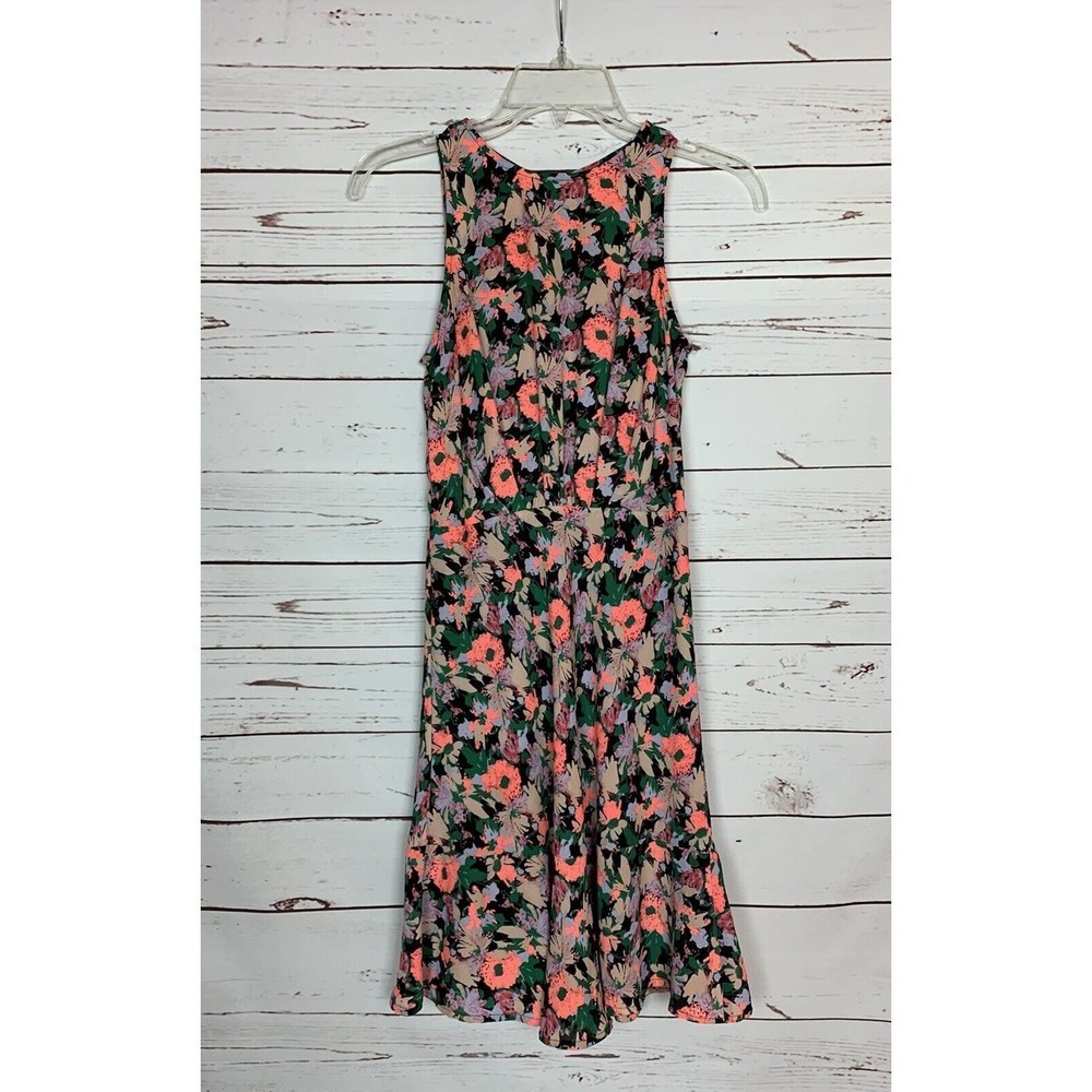 J.Crew Mercantile Women's Size 00 Black Coral Floral Sleeveless Beautiful Dress